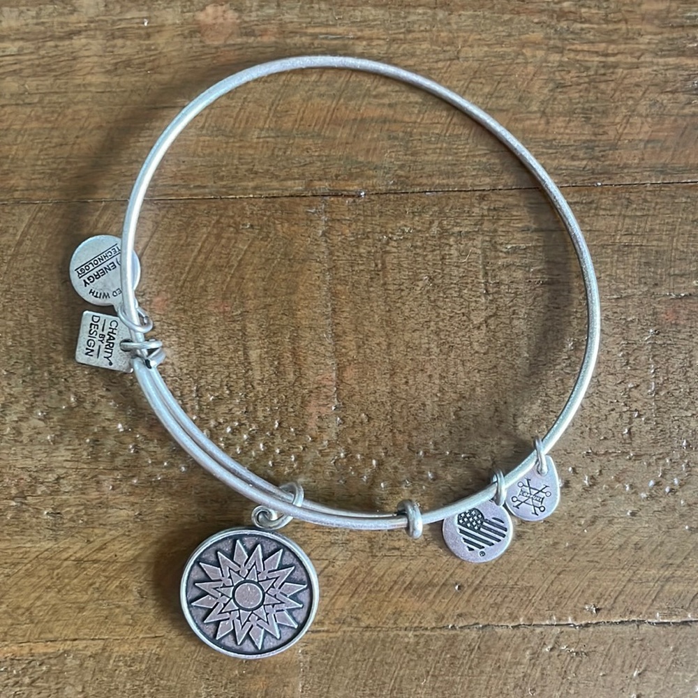 Alex and Ani silver bangle.